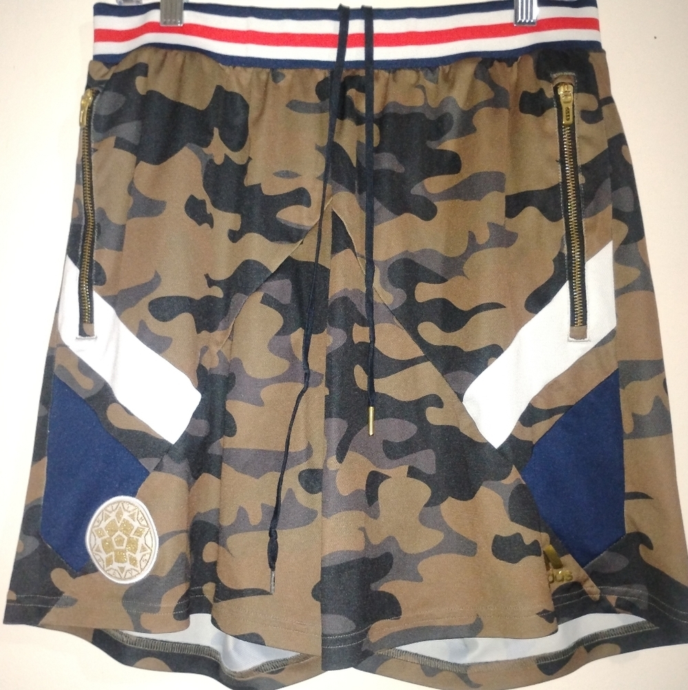Kith x Adidas Shorts Adult large Brown Camo Soccer Match Short Rays Home Mens - Picture 2 of 16
